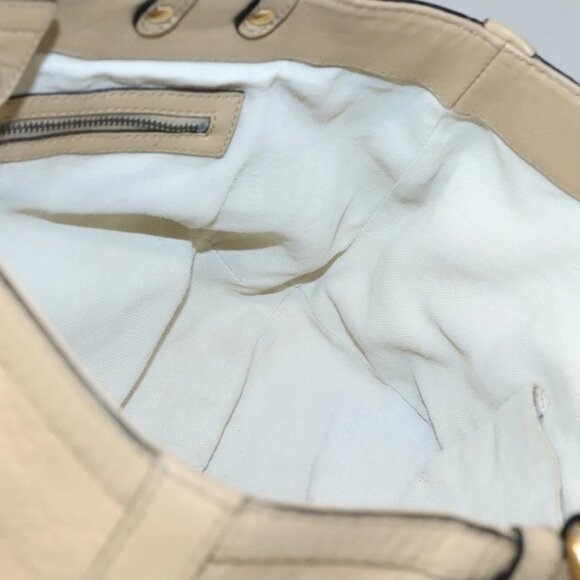 GUCCI GG Canvas Guccissima Tote Bag Leather Beige Gold - Picture 13 of 16